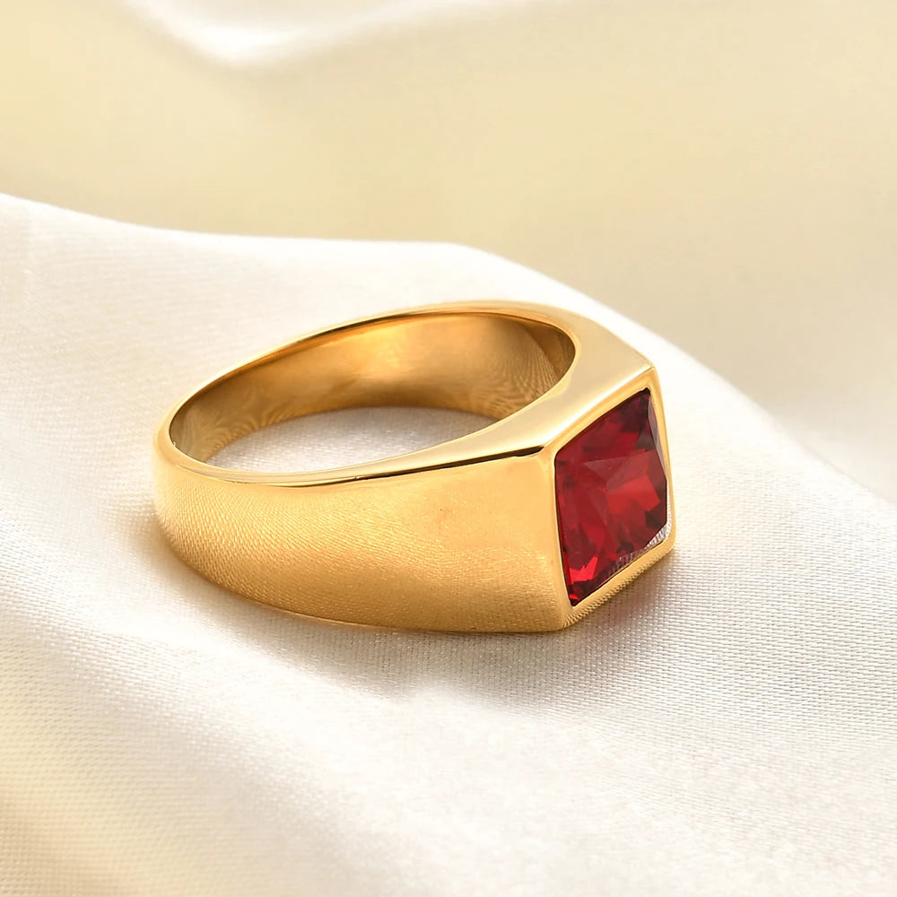 Anel Masculino Aurora Vermelho