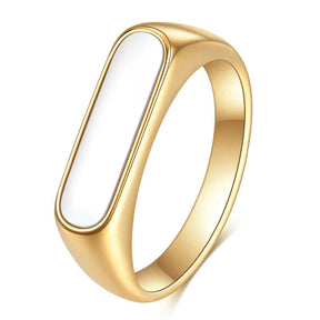 Anel Aurum Branco (edição especial) Minimalista Mercati